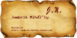 Jambrik Mihály névjegykártya
