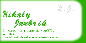 mihaly jambrik business card